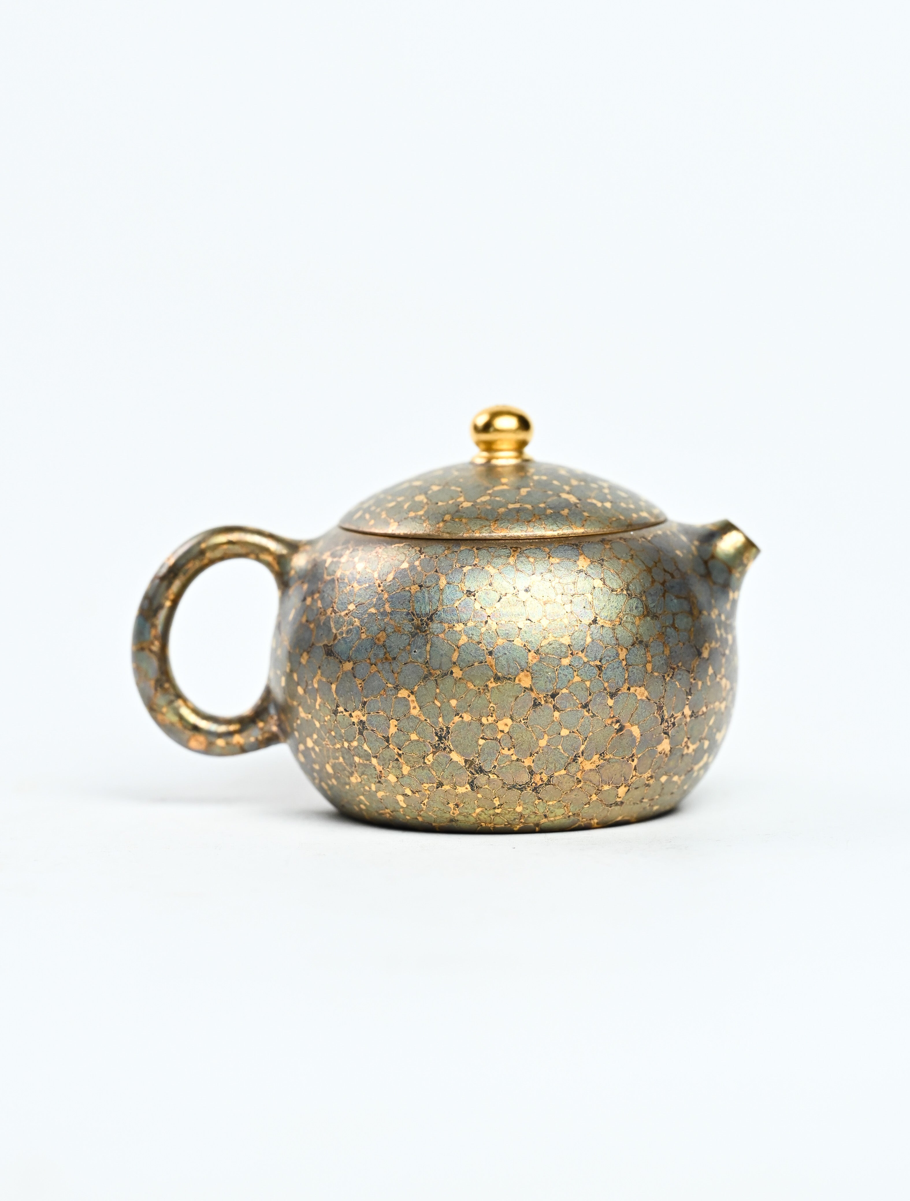 YANYOO handmade Yixing teapot featuring Feather-Plume firing technique, Xi Shi, product right side.