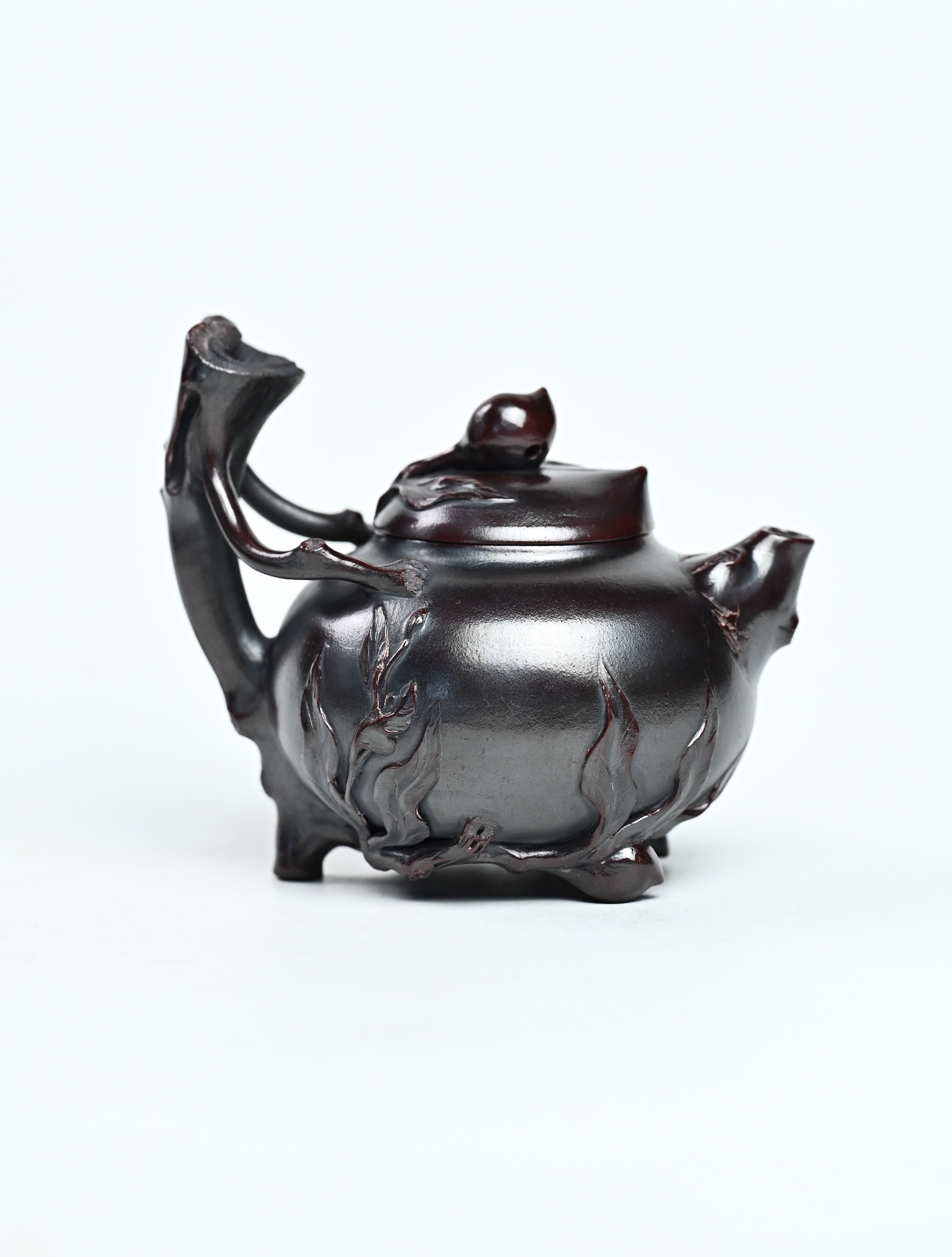 中国美術 職人手作リ陶製青茶獅子觀音像緣起物 榴木台付 高47cm X 23cm 中国美術 職人手作リ陶製青茶獅子觀音像緣起物 榴木｜陶芸
