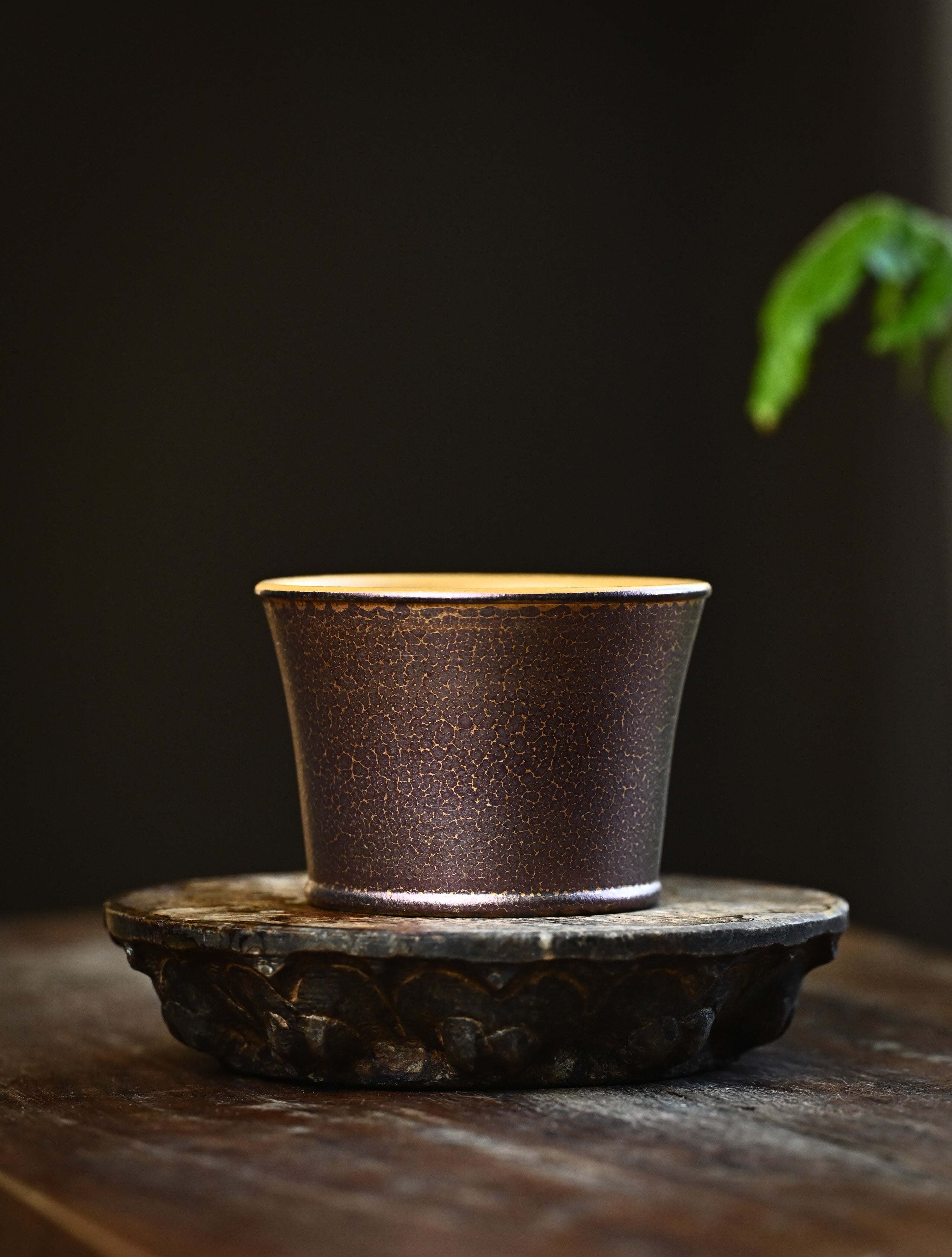 YANYOO handmade Yixing tea cup, Wild Plume collection purple lifestyle.